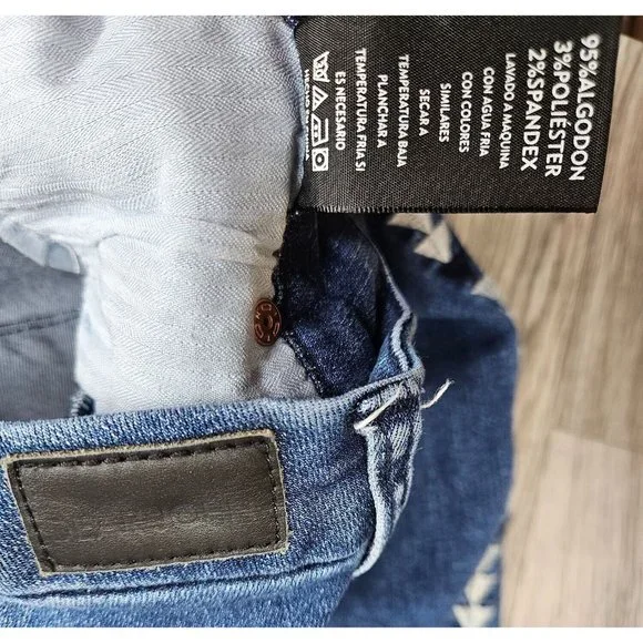 Dear John Women Size 27 Joyrich Comfort Skinny Distressed Embroidered Blue Jeans - Picture 4 of 12